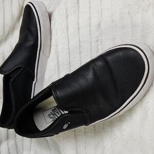 Vans Asher Perforated Leather Slip-on Sneaker, Size 8.5